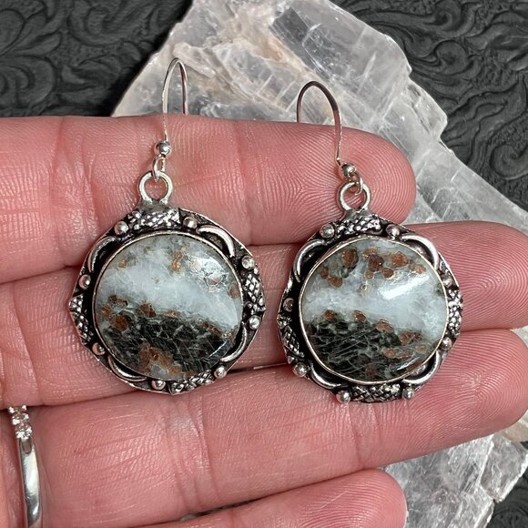 Eudialyte Earrings Stone Crystal Jewelry - Picture 5 of 8